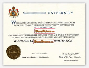 Halmstad University - Fake Diploma Sample from Sweden